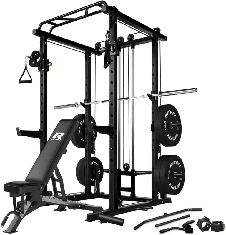 RitFit Multi-Function Squat Rack Power Cage PPC03 with Cable Crossover System, 1000LBS Capacity Power Rack and Packages with Optional Weight Bench, Barbell Weight Set, for Garage Workout & Home Gym RitFit Multi-Function Squat Rack Power Cage PPC03 with Cable Crossover System, 1000LBS Capacity Power Rack and Packages with Optional Weight Bench, Barbell Weight Set, for Garage Workout & Home Gym
