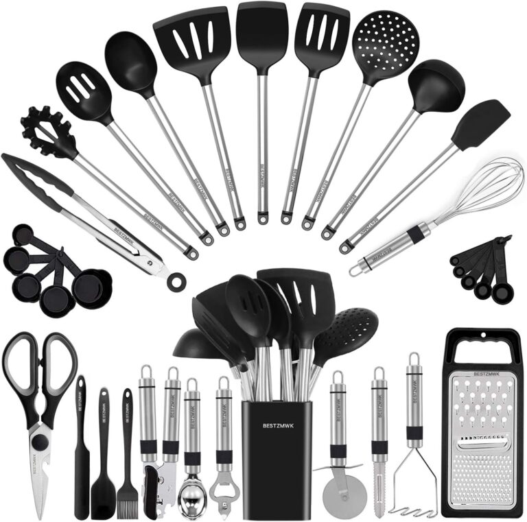 Kitchen Utensil Set-Silicone Cooking Utensils-33 Kitchen Gadgets & Spoons for Nonstick Cookware-Silicone and Stainless Steel Spatula Set-Best Kitchen Tools, Useful Pots and Pans Accessories Kitchen Utensil Set-Silicone Cooking Utensils-33 Kitchen Gadgets & Spoons for Nonstick Cookware-Silicone and Stainless Steel Spatula Set-Best Kitchen Tools, Useful Pots and Pans Accessories