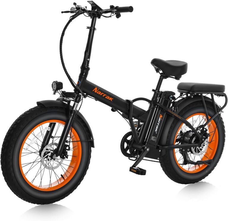 Fat Tire Folding Electric Bike, 48V & 624Wh Lithium Removable Battery, Peak 1100W Brushless Motor, Max Speed 28Mph, M5 Large LCD Display, Suspension, Step-Over/Thru Frame