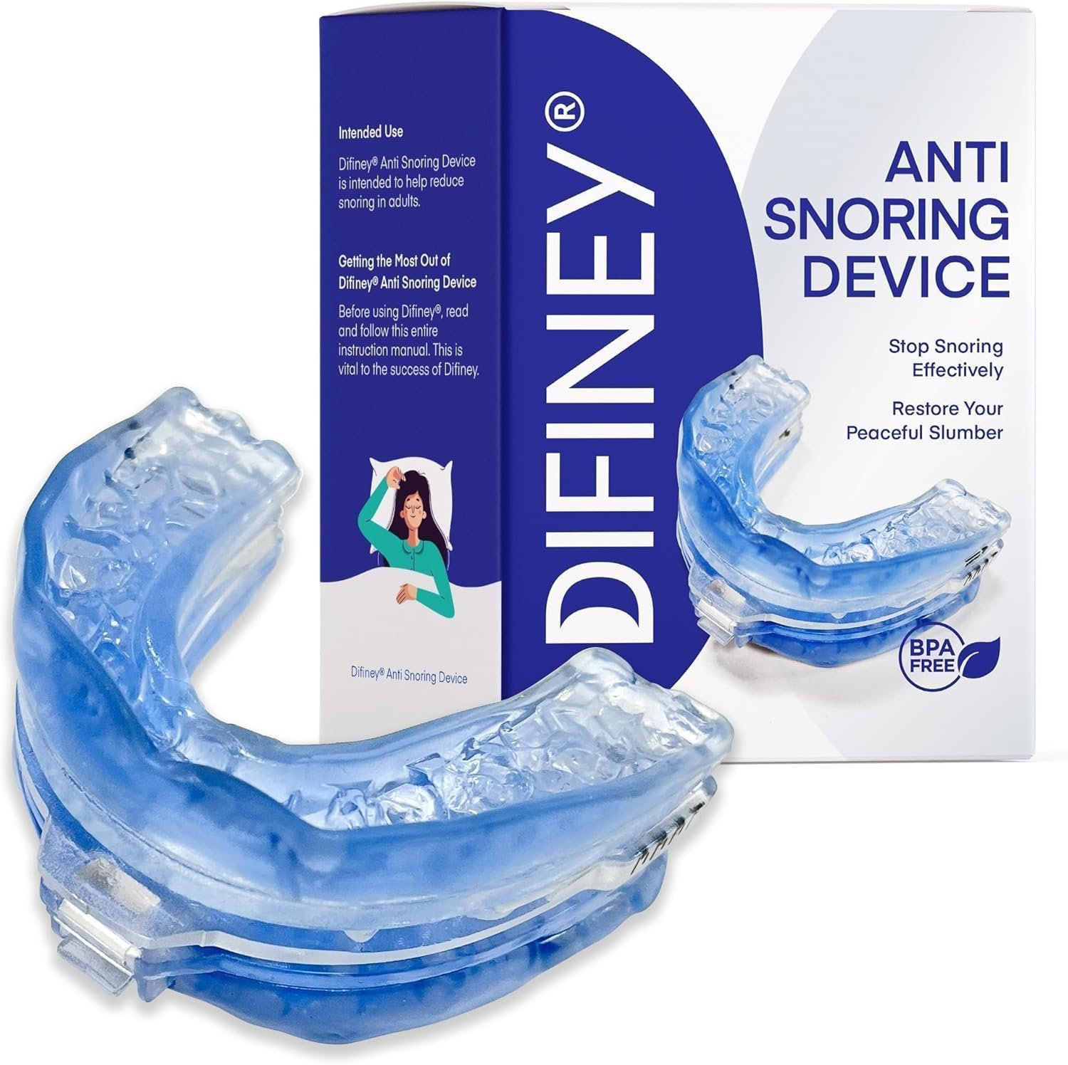 Anti Snoring Device: Fda-Cleared Anti Snoring Mouthpiece Mouth Guard – Effective Anti Snore Solution For Men And Women To Reclaim Peaceful Sleep (Blue)