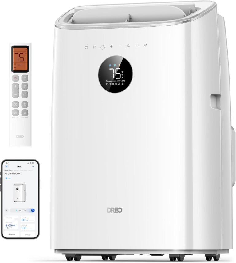 Dreo Portable Air Conditioners, 8,000 BTU Air Conditioner for Bedroom with Drainage-free Cooling, 45dB Quiet, APP/Voice/Remote, 24h Timer with Fan & Dehumidifier, Smart AC Unit for Room Indoors Dreo Portable Air Conditioners, 8,000 BTU Air Conditioner for Bedroom with Drainage-free Cooling, 45dB Quiet, APP/Voice/Remote, 24h Timer with Fan & Dehumidifier, Smart AC Unit for Room Indoors