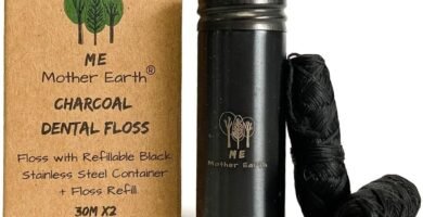 Vegan Biodegradable Bamboo Charcoal Dental Floss With Refillable Black Stainless Steel Container | 30M X2 | Extra Floss| Natural Candelilla Wax | Peppermint | Zero Waste Oral Care Vegan Biodegradable Bamboo Charcoal Dental Floss With Refillable Black Stainless Steel Container | 30M X2 | Extra Floss| Natural Candelilla Wax | Peppermint | Zero Waste Oral Care