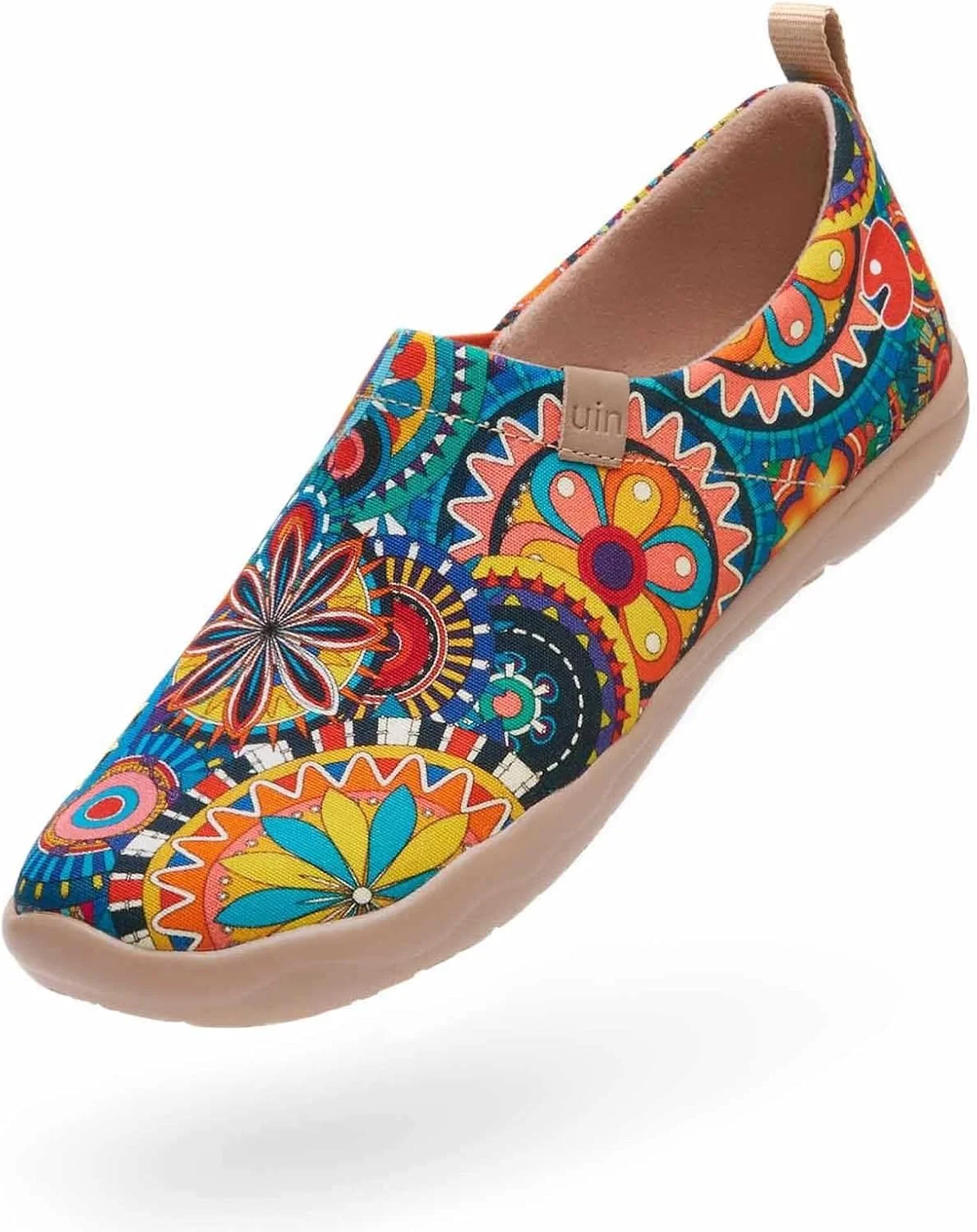 Uin Women’S Blossom Slip On Shoes Colorful Comfortable Lightweight Art Travel Sneakers Casual Floral Stylish Everyday Loafers