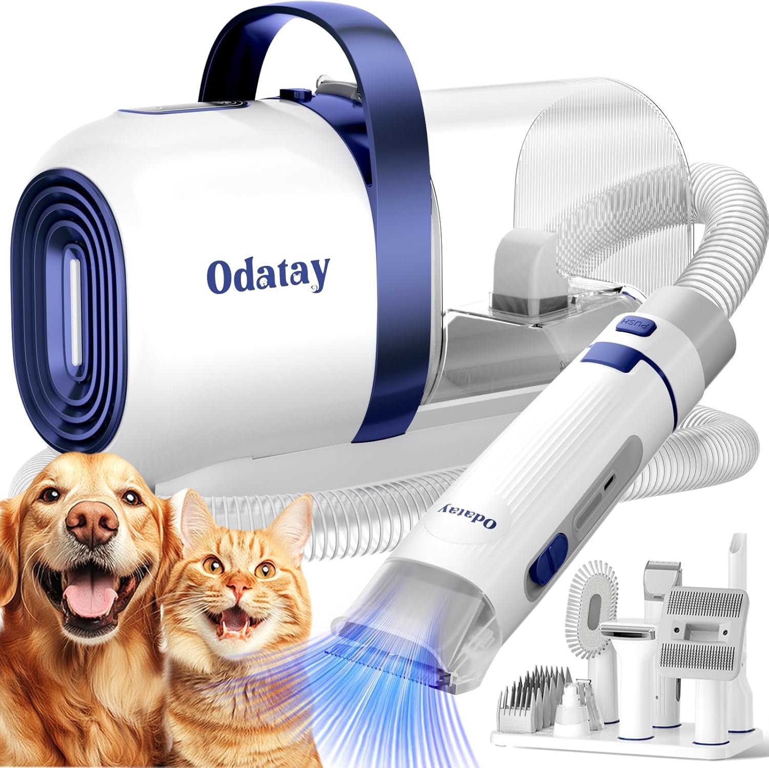 Dog Grooming Kit, 12,000Pa Strong Pet Grooming Vacuum For Dogs With Clipper Nail Grinder, 2L Dust Cup, 5 Suction Levels Dog Hair Vacuum With 7 Pet Grooming Tools For Shedding And Home Cleaning