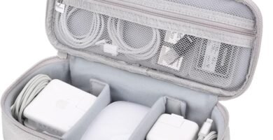 Cord Organizer Travel Case, Portable Tech Organizer Pouch Bag For Cable & Charger, Tech Electronics, Travel Essentials (Light Grey) Cord Organizer Travel Case, Portable Tech Organizer Pouch Bag For Cable & Charger, Tech Electronics, Travel Essentials (Light Grey)