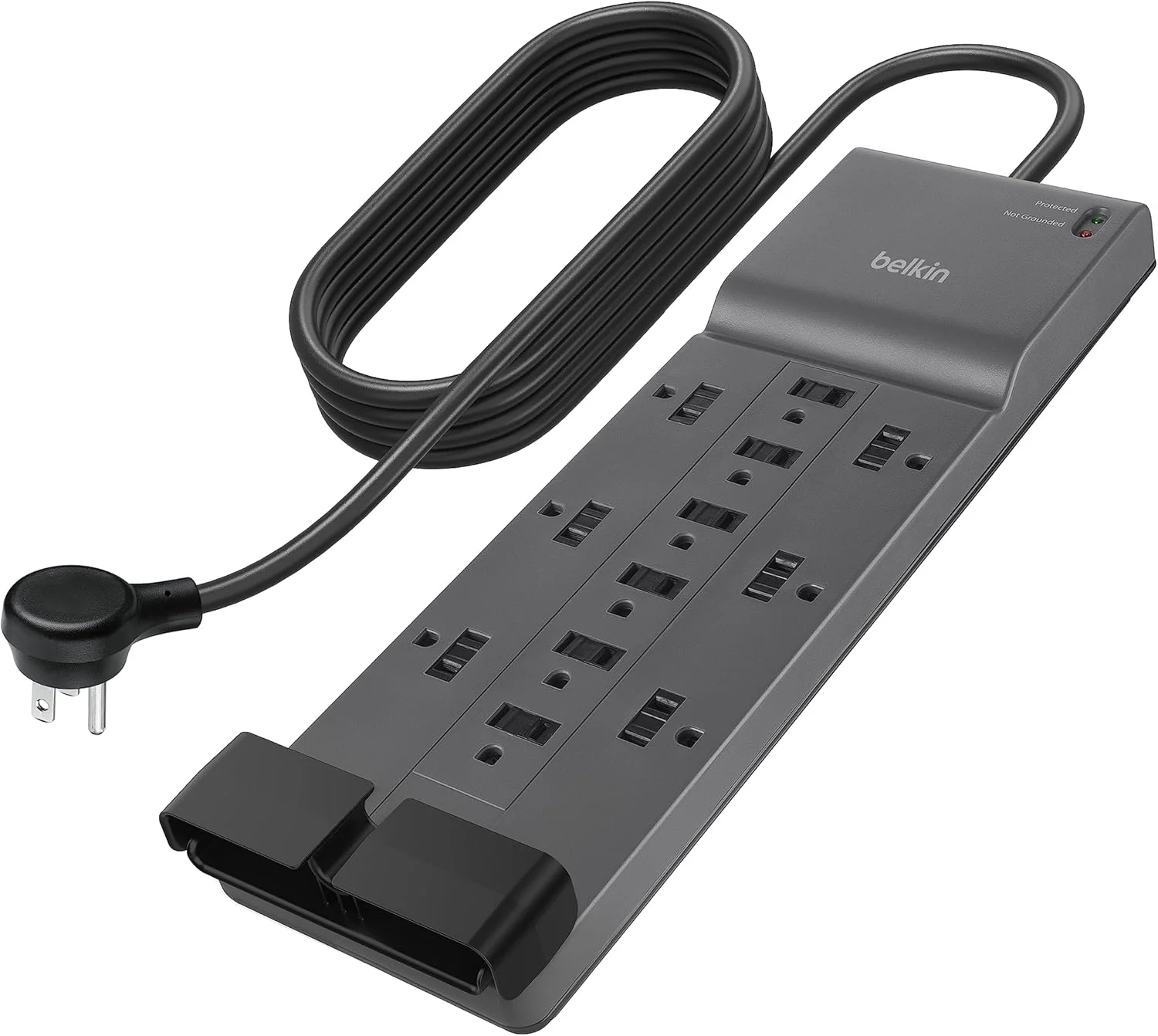 Belkin 12-Outlet Surge Protector Power Strip W/ 12 Ac Outlets & 8Ft Flat Plug, Ul-Listed Heavy-Duty Extension Cord For Home, Office, Travel, Computer, Laptop, Charger – 3,940 Joules Of Protection