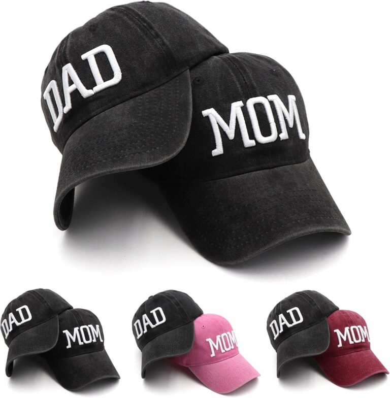 Mom and Dad Hats New Mom Gifts Embroidered Hats for Men Women Adjustable Baseball Cap New Parents Gifts for Couples Mom and Dad Hats New Mom Gifts Embroidered Hats for Men Women Adjustable Baseball Cap New Parents Gifts for Couples