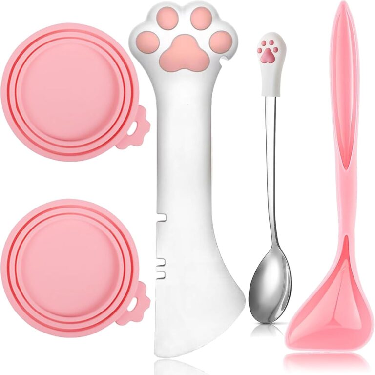 5 Pcs Pet Food Can Supplies Set – Dog and Cat Food Lid, Can Opener, Spoons for Wet Food (Pink) 5 Pcs Pet Food Can Supplies Set – Dog and Cat Food Lid, Can Opener, Spoons for Wet Food (Pink)