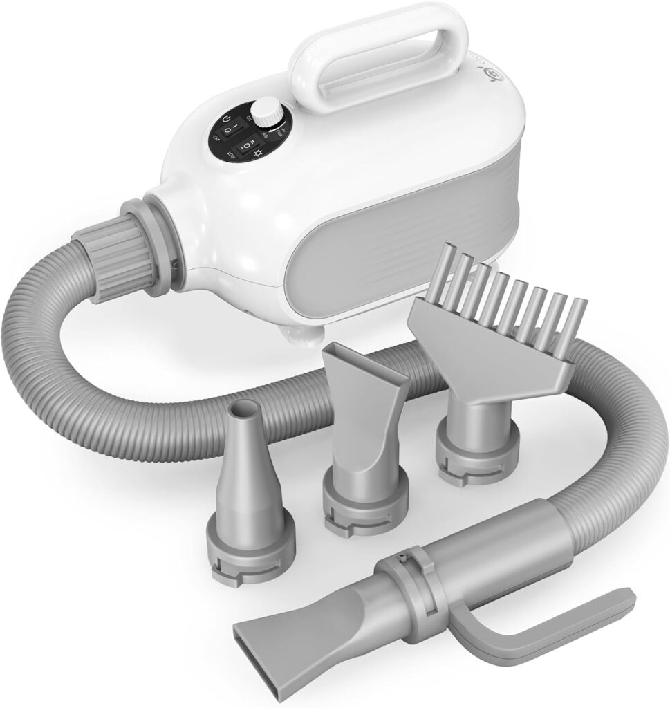 SISIGAD Dog Hair Dryer for Pets Grooming, High Velocity Blow Dryer for Dogs with 150 MPH Speed Airflow and Adjustable Temperature, 3 Nozzles Perfect for Dogs, Cats, Furfriends Drying SISIGAD Dog Hair Dryer for Pets Grooming, High Velocity Blow Dryer for Dogs with 150 MPH Speed Airflow and Adjustable Temperature, 3 Nozzles Perfect for Dogs, Cats, Furfriends Drying