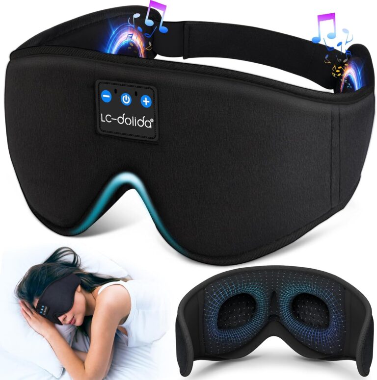 LC-dolida Sleep Headphones, 3D Sleep Mask Bluetooth Wireless Music Eye Mask, Sleeping Headphones for Side Sleepers Sleep Mask with Bluetooth Headphones Ultra-Thin Stereo Speakers Perfect for Sleeping LC-dolida Sleep Headphones, 3D Sleep Mask Bluetooth Wireless Music Eye Mask, Sleeping Headphones for Side Sleepers Sleep Mask with Bluetooth Headphones Ultra-Thin Stereo Speakers Perfect for Sleeping