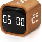 VEWINGL Cube Productivity Timer, 5/10/30/60 Min Presets + Custom Countdown, Silent/Vibrate/Sound Alarm, Pause & Resume, Desk Timer for Work, Study, Tasks, Kitchen
