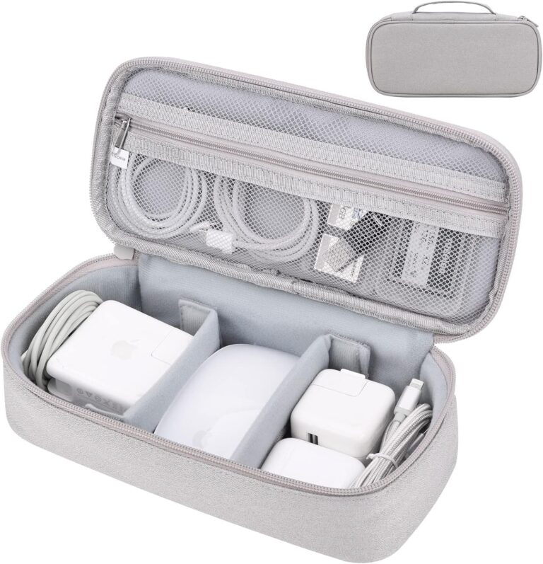 Cord Organizer Travel Case, Portable Tech Organizer Pouch Bag for Cable & Charger, Tech Electronics, Travel Essentials (Light Grey) Cord Organizer Travel Case, Portable Tech Organizer Pouch Bag for Cable & Charger, Tech Electronics, Travel Essentials (Light Grey)