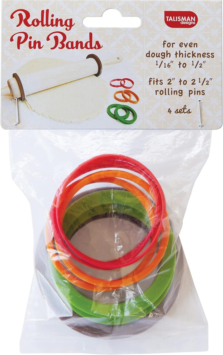Talisman Designs Silicone Rolling Pin Bands | 8 Piece Set | Ensure Dough Thickness | Baking Accessories | Rolling Pin Thickness Rings Talisman Designs Silicone Rolling Pin Bands | 8 Piece Set | Ensure Dough Thickness | Baking Accessories | Rolling Pin Thickness Rings