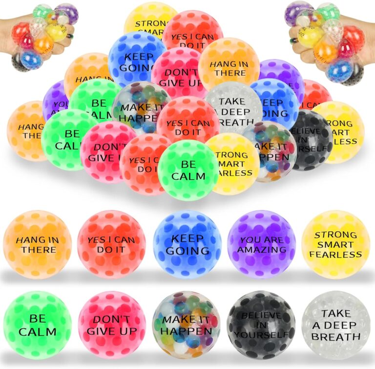 20 Pack Colorful Motivational Mini Stress Balls Set, Squishy Balls Fidget Toys for Adult, Squeeze Balls Bulk, Birthday Gifts Party Favors Goodie Bags Stuffer Anxiety Stress Relief 20 Pack Colorful Motivational Mini Stress Balls Set, Squishy Balls Fidget Toys for Adult, Squeeze Balls Bulk, Birthday Gifts Party Favors Goodie Bags Stuffer Anxiety Stress Relief