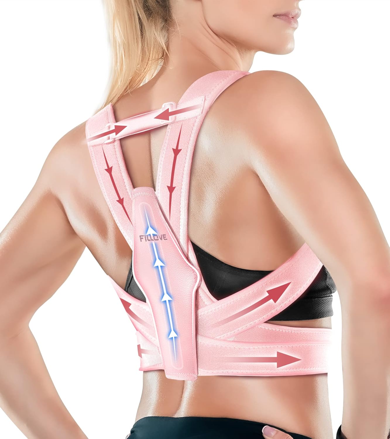 FILLOVE Posture Corrector for Women and Men with Magnetic Therapy Back Support, Strong Traction & Fully Adjustable Upper Back Brace Back Straightener for Neck, Clavicle, Spine and Shoulder Pain Relief FILLOVE Posture Corrector for Women and Men with Magnetic Therapy Back Support, Strong Traction & Fully Adjustable Upper Back Brace Back Straightener for Neck, Clavicle, Spine and Shoulder Pain Relief