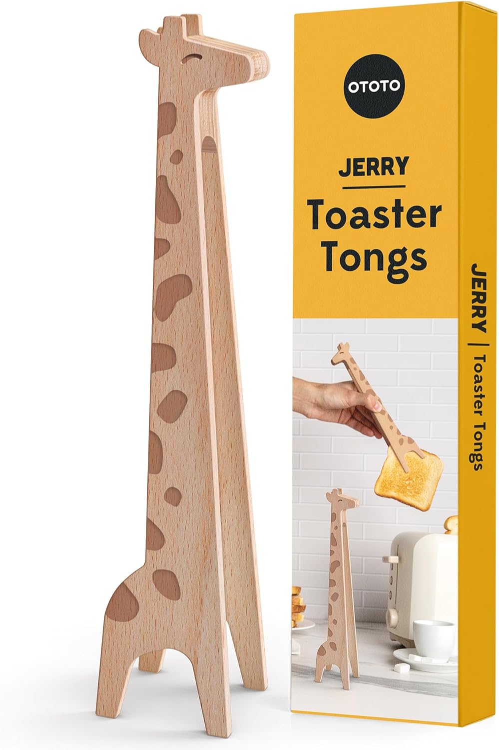 NEW OTOTO Jerry the Giraffe Toaster Tongs – Multipurpose Wooden Tongs for Cooking, Serving Food, Kitchen Gifts, Fun Gifts, Cute Kitchen Accessories, Fun Gadgets NEW OTOTO Jerry the Giraffe Toaster Tongs – Multipurpose Wooden Tongs for Cooking, Serving Food, Kitchen Gifts, Fun Gifts, Cute Kitchen Accessories, Fun Gadgets