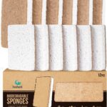 Plant-Based Kitchen Sponges – FSC Certified and PETA Approved, Natural, Eco-Friendly, Biodegradable Sisal Hemp Sponges for Dishes, Cleaning Sponge for Kitchen, Bathroom, Household – 12 Count