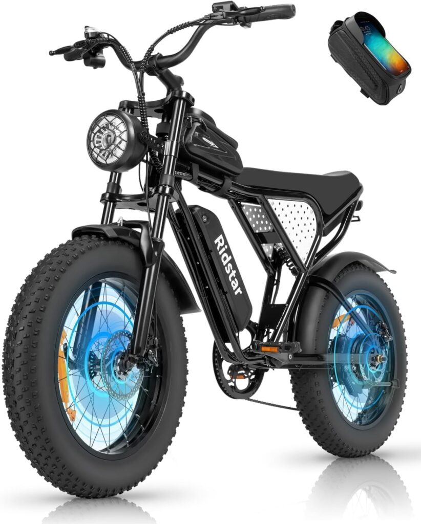 Electric Bike for Adults Q20, 2000/1500W, 37/30MPH,52V 40AH,48V/20AH E-Bike,30-180 Miles Electric Motorcycle, 20″ Fat Tire Dirt Bike, UL2849 All Terrain for Mountains, Snow, Sand, Road Electric Bike for Adults Q20, 2000/1500W, 37/30MPH,52V 40AH,48V/20AH E-Bike,30-180 Miles Electric Motorcycle, 20″ Fat Tire Dirt Bike, UL2849 All Terrain for Mountains, Snow, Sand, Road