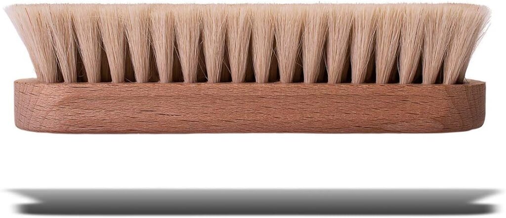 Valentino Garemi Soft Cleaning Brush – Dusting Off Footwear & Clothing – Classic Genuine Goat Hair Soft Bristles with Traditional Unstained Real Wood Handle – Made in Germany