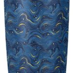Blue Waves at Night Stainless Steel coffee cups with lids reusable with Straw Leak Resistant Flip coffee travel mug 20oz for camping aesthetic Vacuum Insulated Tumbler vasos para cafe 20oz