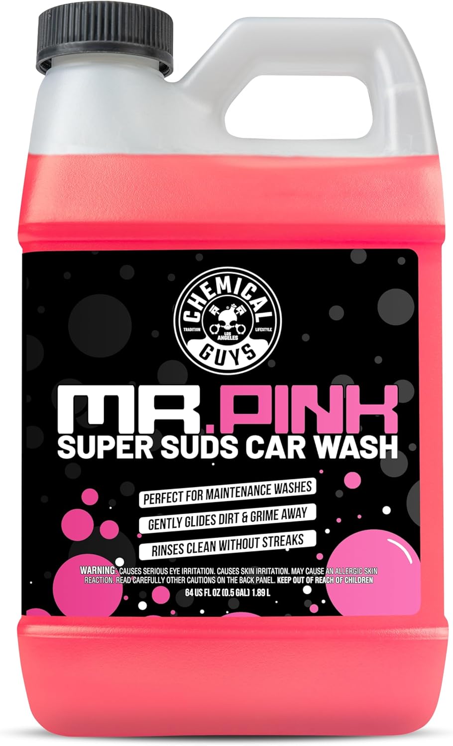 Chemical Guys Mr. Pink Car Wash Soap – 64 oz Super Suds Foaming Car Wash Soap for Cannon, Blaster, or Bucket Washing – pH Balanced, Safe on Wax, Sealant, Ceramic, and Clear Coat Finishes
