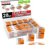 WAGO 221 Lever Nuts 28pc Compact Splicing Wire Connector Assortment with Case | Includes 221-2401, 221-412, 221-413, 221-415
