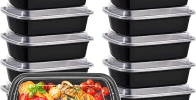 Kitch’nMore 38oz Meal Prep Containers, Extra Large &Thick Food Storage Containers with Lids, Reusable Plastic,Disposable Bento Box,Stackable,Microwave/Freezer/Dishwasher Safe, BPA Free (30Pack)
