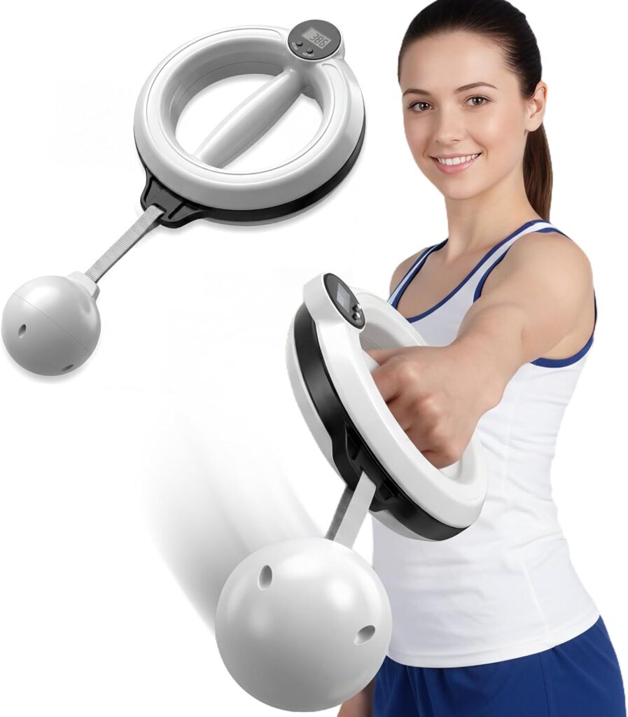 360° Hand Crank Arm & Forearm Trainer with Smart Counter – 3 Modes (Reps/Calories/Time) | Full-Body Toning Equipment for Chest, Shoulders, Arms | Home & Gym Workout for Men & Women