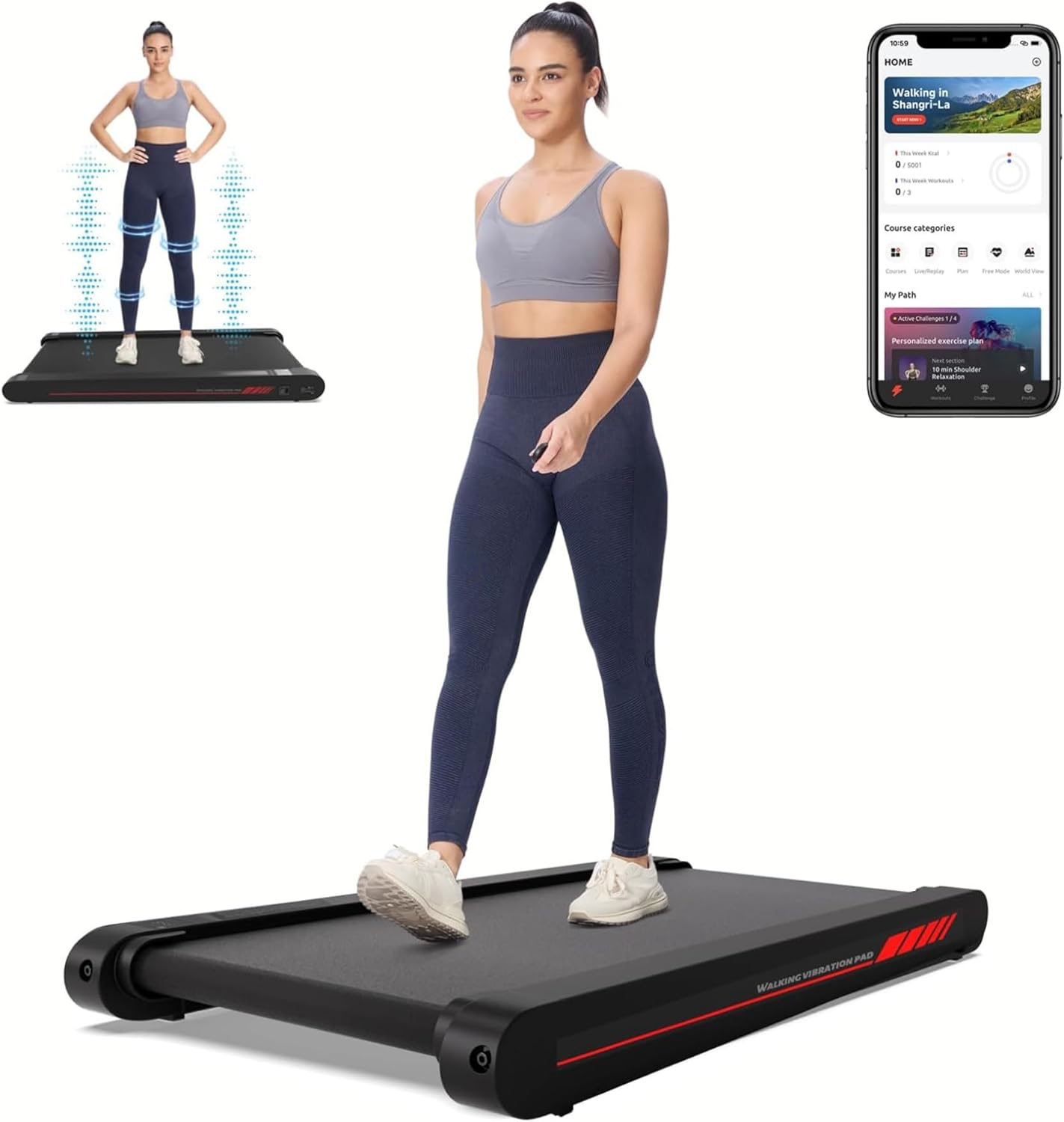 Sperax Walking Treadmill Pad with APP, 3 in 1 Under Desk Treadmill, 400W Low Noise Walking Vibration Pad with Remote Control,Portable Treadmills for Home Office Sperax Walking Treadmill Pad with APP, 3 in 1 Under Desk Treadmill, 400W Low Noise Walking Vibration Pad with Remote Control,Portable Treadmills for Home Office